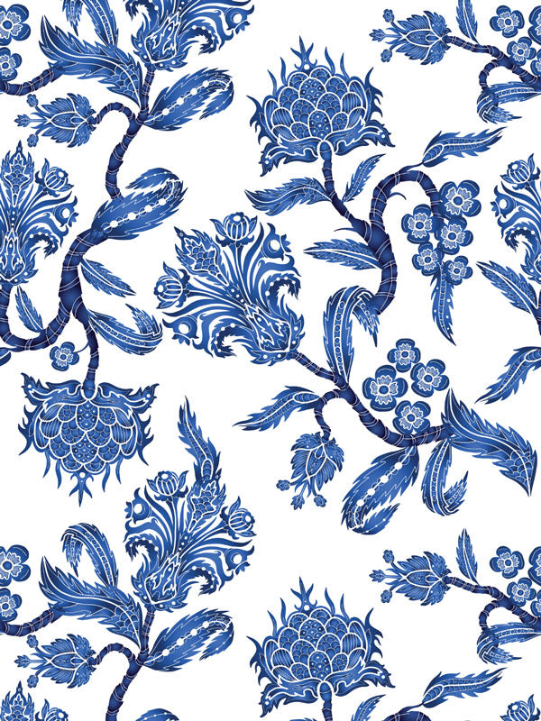 Blue Chinoiserie Wallpaper