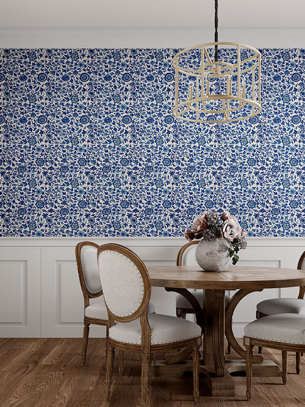 Asian Floral Toile Wallpaper