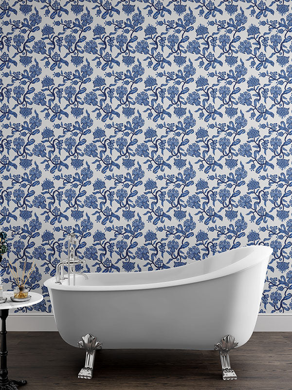 Blue Chinoiserie Wallpaper