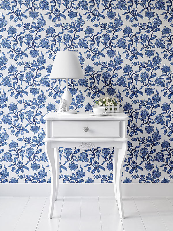 Blue Chinoiserie Wallpaper