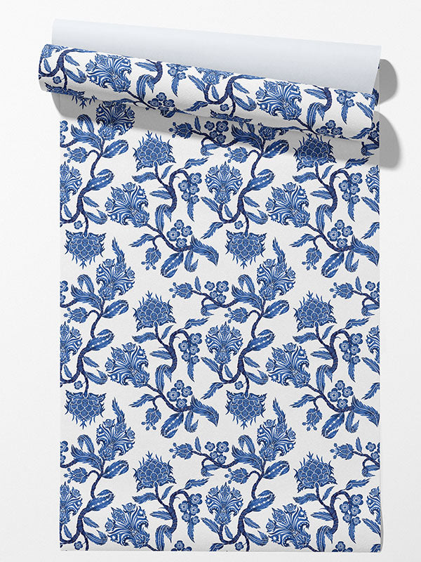 Blue Chinoiserie Wallpaper