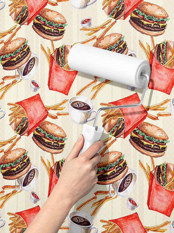 Burger and Fries Wallpaper