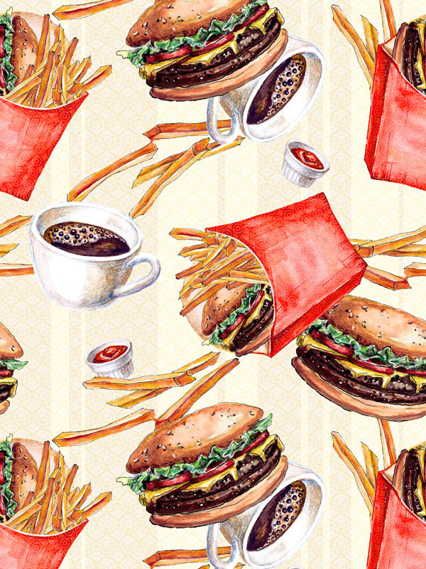 Burger and Fries Wallpaper