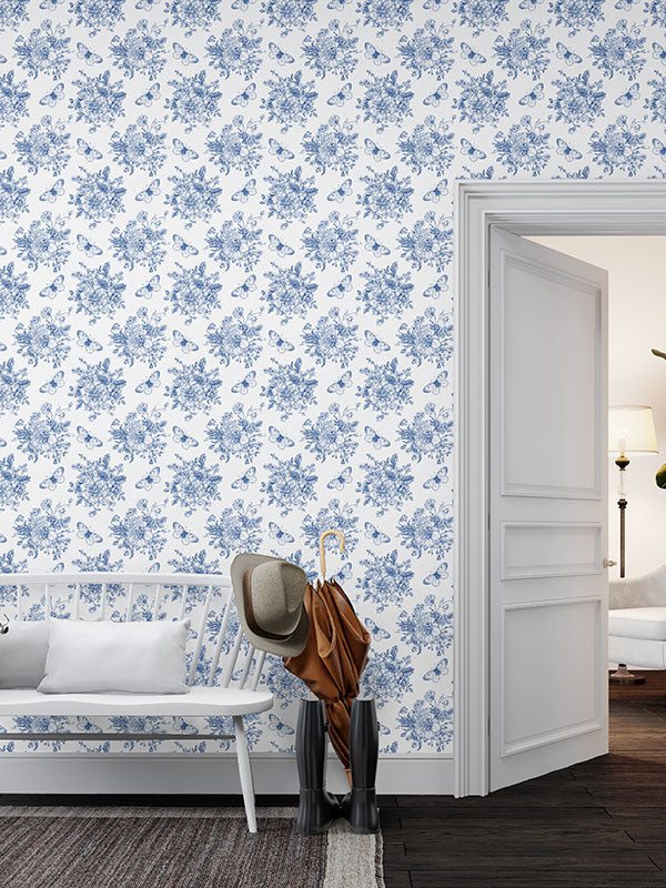 Butterfly Toile Wallpaper