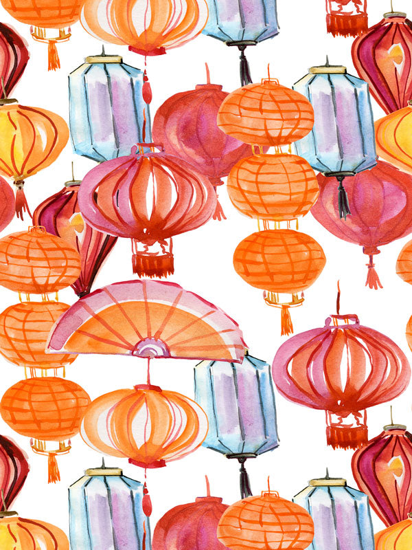 Chinoiserie Lantern Wallpaper