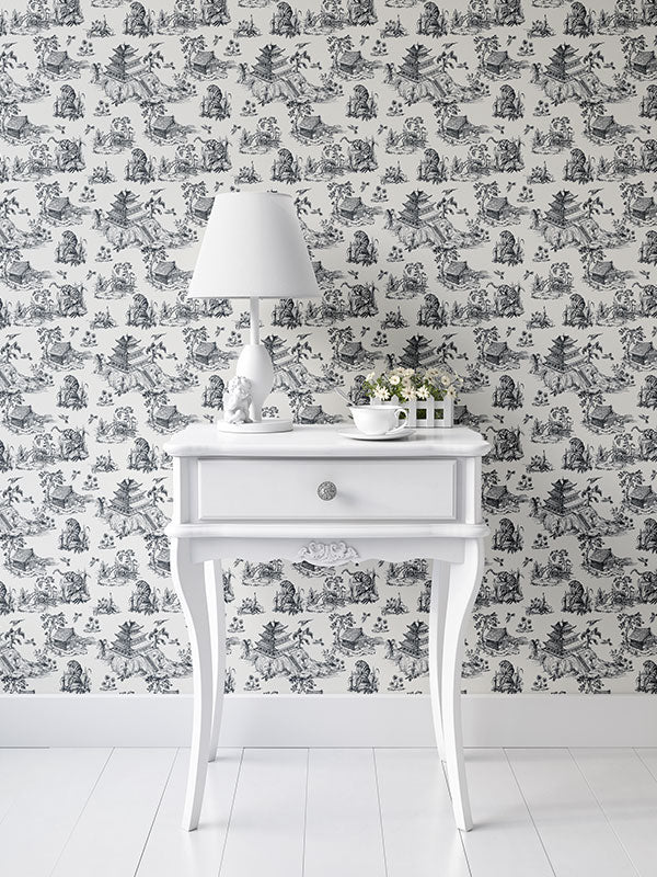 Chinoiserie Tiger Toile Wallpaper