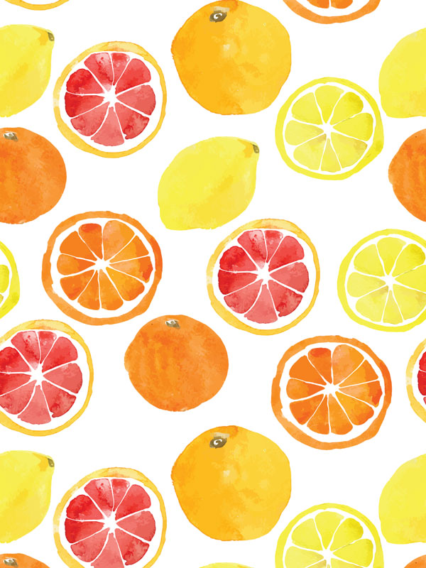 Citrus Watercolor Wallpaper