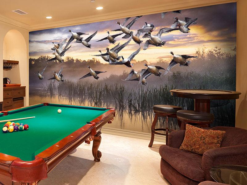 Flying Ducks Wall Mural