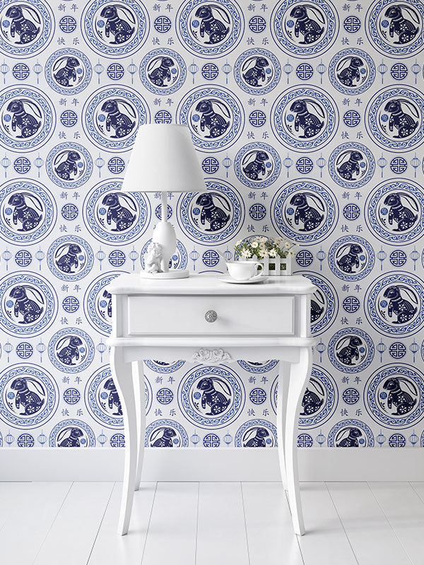 Asian Rabbit Peel and Stick Wallpaper