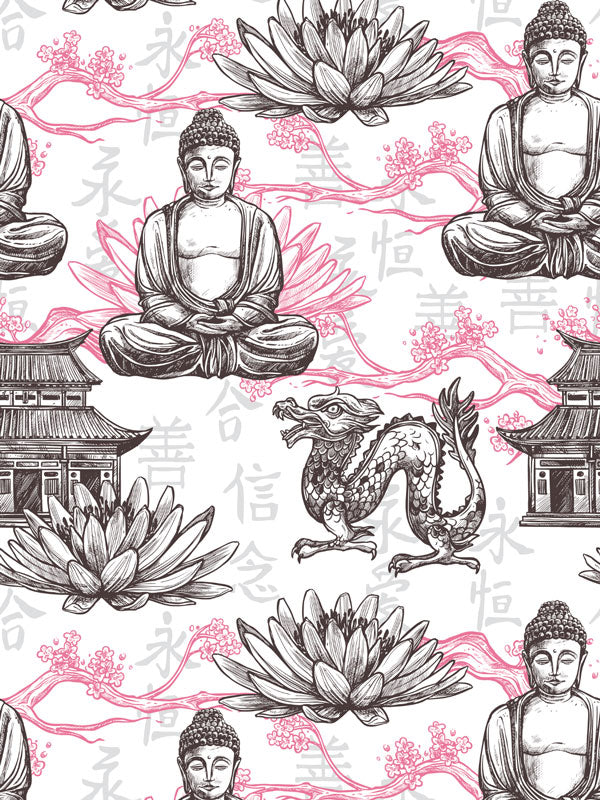 Lotus Chinoiserie Wallpaper