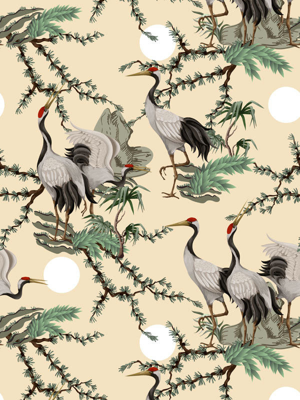 Oriental Crane Wallpaper