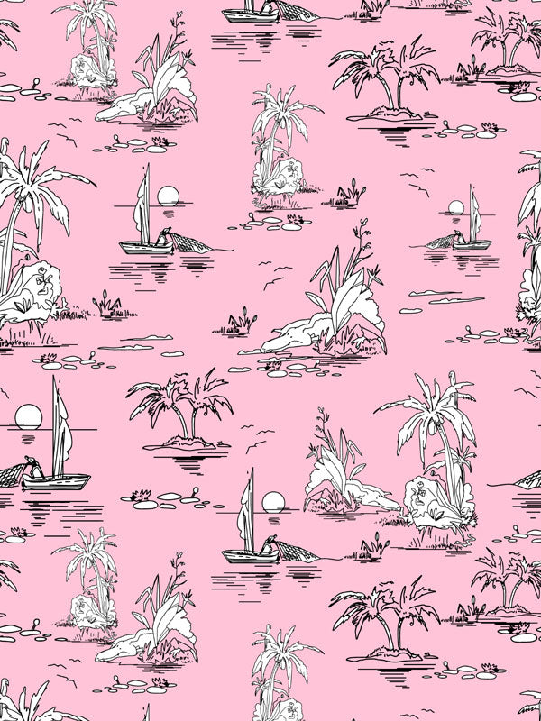 Palm Beach Toile Wallpaper