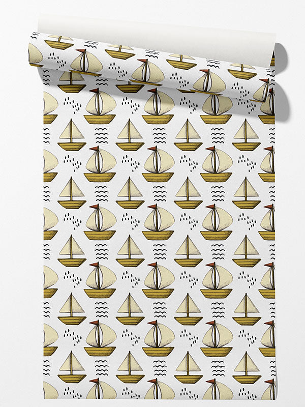 Pencil Sailboat Wallpaper