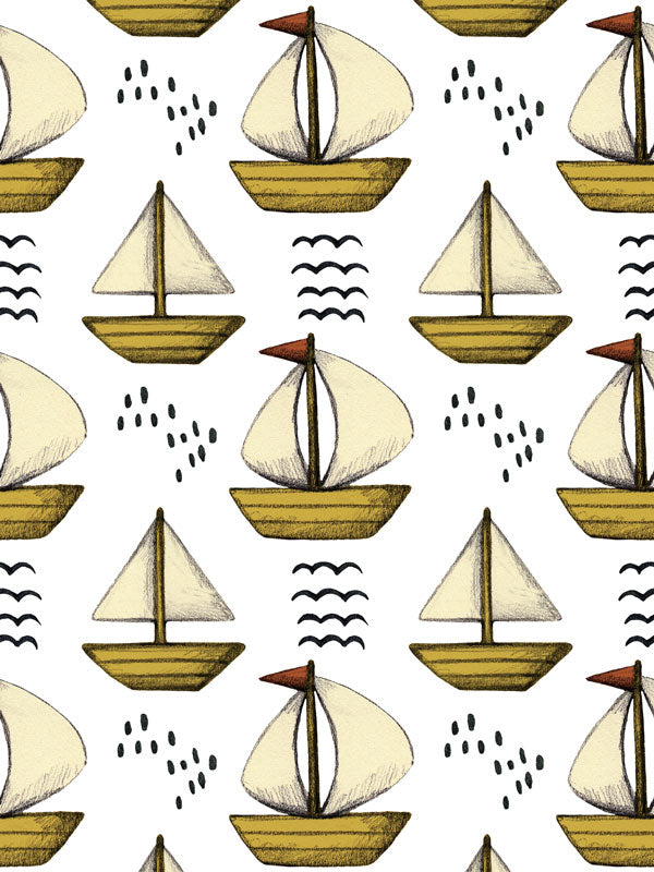 Pencil Sailboat Wallpaper