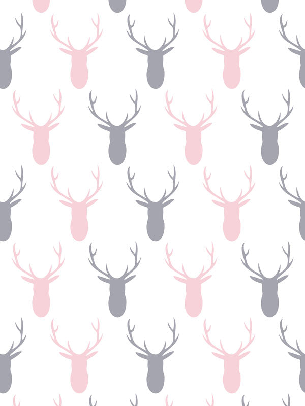 Pink Deer Head Wallpaper