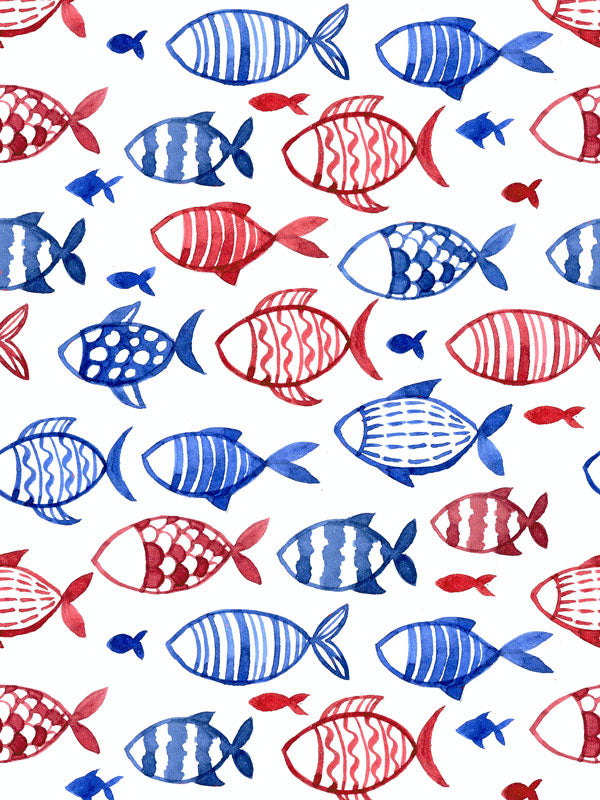 Red &amp; Blue Fish Wallpaper