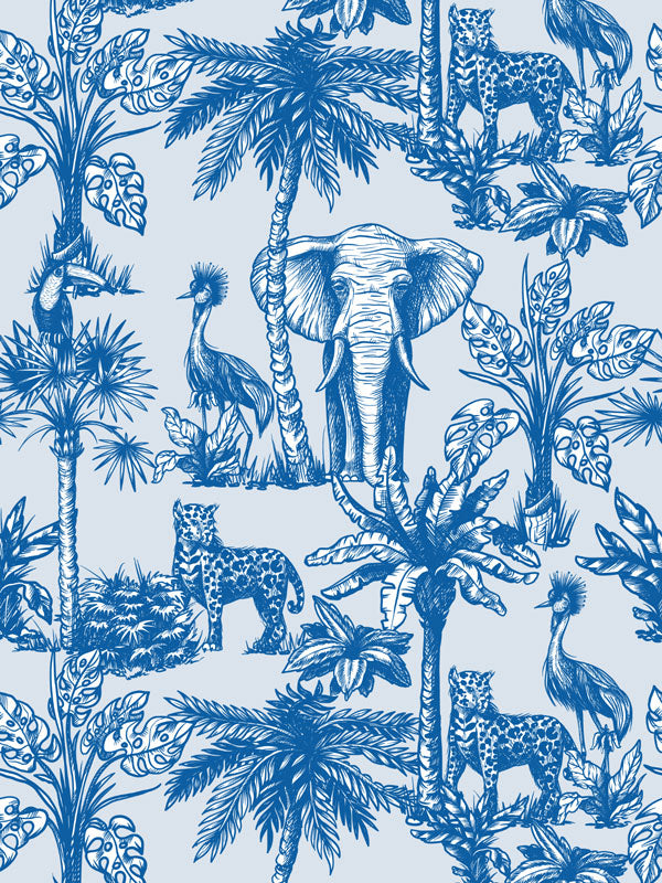 Tropical Jungle Toile Wallpaper