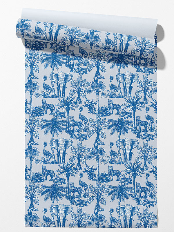 Tropical Jungle Toile Wallpaper