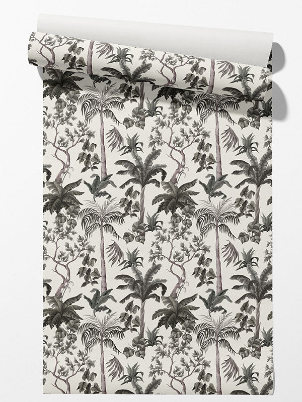 Tropical Palm Toile Wallpaper