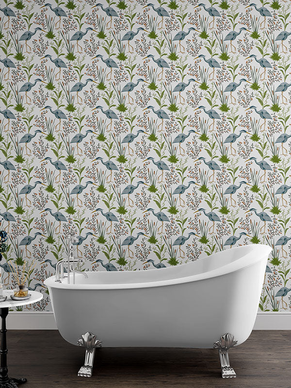 Vintage Heron Wallpaper